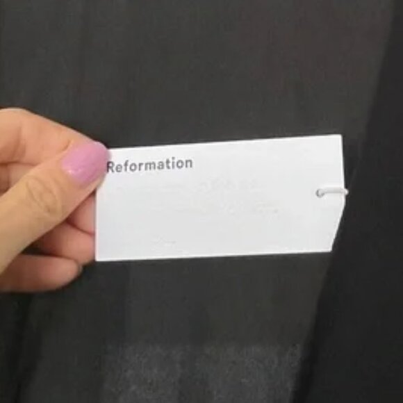 NWT Reformation Jeans Jani Long Sleeve Mini Dress - Black/Medium - Picture 7 of 7